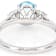 Sky Blue Topaz And Lab-Grown Diamond Three-Stone Ring In Sterling Silver