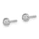Rhodium Over 14K White Gold Polished Cubic Zirconia Bezel Post Earrings