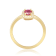 Red Ruby 14K Yellow Gold Over Sterling Silver and Moissanite Halo Ring
