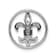 Rhodium Over 14k White Gold Diamond Fleur De Lis Chain Slide Pendant