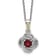 Rhodium Over Sterling Silver with 14K Accent Garnet Necklace
