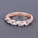 Peach Morganite and White Topaz Sterling Silver 5 StoneHalf Eternity
Band Ring Gift For Women
