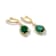 Green Agate 14K Yellow Gold Over Sterling Silver Oval Drop Earrings