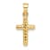 14K Yellow Gold Polished Diamond-cut Reversible Puffed Cross Pendant