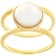 Mabe Pearl Solitaire Ring In 18K Gold Over Sterling Silver