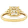 Diamond Simulant Square Octagonal Ring In 18K Gold Over Sterling Silver 3.49ctw