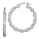 Rhodium Over Sterling Silver Twisted 3.5x35mm Hoop Earrings