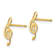 14K Yellow Gold Diamond-cut Music Note Post Earrings