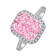 Radiant Cut Pink and Round White Cubic Zirconia Accents Sterling Silver
Halo Ring