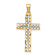 14K Two-tone Gold  Textured and Diamond-Cut Cross Charm