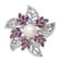 Rhodium Over Sterling Silver 10-11mm White Freshwater Pearl Cubic
Zirconia Pink Corundum Pin