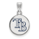 Rhodium Over Sterling Silver MLB LogoArt Tampa Bay Rays Brewers Enamel Pendant