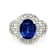 6.35 Ctw Blue Sapphire and 1.34 Ctw White Diamond Ring in 14K WG