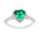 Green Lab Created Emerald and Moissanite Rhodium Over Sterling Silver
Halo Heart Ring
