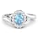 Oval Blue Aquamarine and Diamond 14K White Gold Halo Ring 0.78 ctw