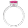 10x8mm Emerald Cut Pink Topaz and 1/10 ctw Diamond Rhodium Over Sterling
Silver Ring