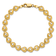 14k Yellow Gold Polished Beaded Hearts Link Bracelet