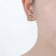 Two-Tone CZ Stud Earrings In 14K Gold Over Brass And Rhodium Over Brass
