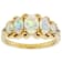 Opal And White Zircon Band Ring In 18K Gold Over Sterling Silver 1.17ctw