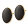14K Yellow Gold 21mm Black Onyx Stud Earrings