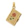 14k Yellow Gold 3D Moveable Brushed and Textured LOVE Book Pendant with
Enameled Flower