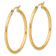 14k Yellow Gold Polished, Satin and Diamond-Cut 1 3/8" Hoop Earrings