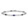 Rhodium Over 14k White Gold Diamond and Sapphire Bracelet