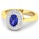0.91ctw Violet Tanzanite and Diamond 14K Yellow Gold Halo Ring