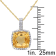 4ct Citrine And 0.10ctw Diamond 10k Yellow Gold Pendant With Chain