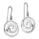 Rhodium Over Sterling Silver Double Wave Dangle Earrings