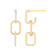 Diamond Accent Trio Link Drop Earrings In 14K Gold Over Sterling Silver