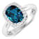 2.17ctw London Blue Topaz and Diamond 14K White Gold Halo Ring