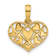 14k Yellow Gold Polished Hearts in Heart Charm