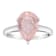 12x8mm Pear Shape Rose Quartz Rhodium Over Sterling Silver Ring