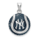 Rhodium Over Sterling Silver MLB LogoArt New York Yankees Enameled Pendant