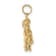 14k Yellow Gold 3D Textured Gemini Zodiac pendant