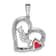 Rhodium Over 14k White Gold Ruby and Diamond Mom Heart Pendant