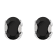 8x6mm Oval Black Onyx Rhodium Over Sterling Silver Stud Earrings