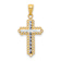 14K Two-tone Gold Diamond-Cut Cross Pendant