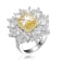 Yellow Cubic Zirconia, Rhodium Plated over Sterling Silver Halo Ring
