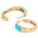 Turquoise Baguette Hoop Earrings in 18k Gold Over Sterling Silver