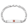 Rhodium Over 14k White Gold Medical Soft Diamond Shape Red Enamel Figaro
Link ID Bracelet