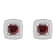 5mm Cushion Garnet 1/5 ctw Diamond Rhodium Over Sterling Silver Halo
Stud Earrings