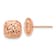 14k Rose Gold Polished and Diamond-Cut 10mm Puffed Square Stud Earrings