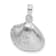 Rhodium Over Sterling Silver Polished Clam Shell Pendant