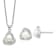 Rhodium Over Sterling Silver 6-7mm White Fresh Water Cultured Pearl
Necklace and Earring Set