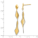 14K Yellow Gold and White Rhodium Polished and Satin Post Dangle Earrings