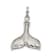 Rhodium Over Sterling Silver Whale Tail Charm