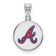 Rhodium Over Sterling Silver MLB LogoArt Atlanta Braves Enamel Pendant