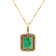 5.04 Ctw Emerald and 0.27 Ctw White Diamond Pendant in 14K YG